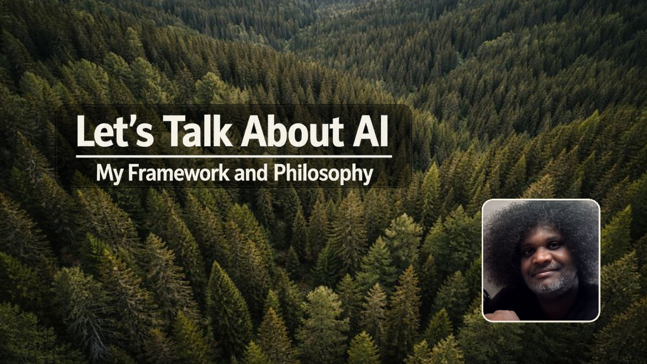 Thumbnail image of Dexter Nelson discussing an ontology-first approach to AI and framework design over a documentary-style landscape background